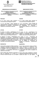 MEMORÁNDUM DE ENTENDIMIENTO Entre la Secretaria de