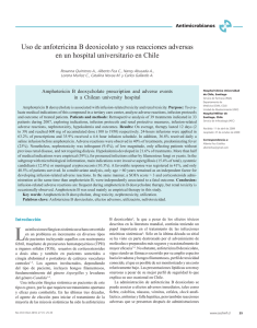 Uso de anfotericina B deoxicolato y sus reacciones adversas en un