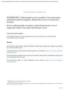 WITHDRAWN: Cardiomiopatía severa secundaria a feocromocitoma