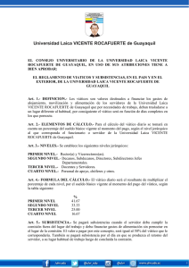 Reglamento de Viáticos. - Universidad Laica Vicente Rocafuerte de