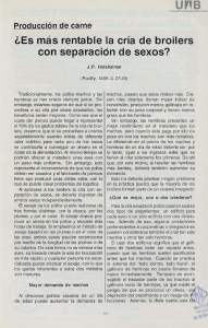 ¿Es más rentable la cría de broilers con separación de sexos?