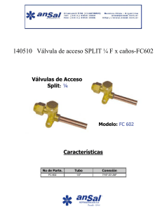 140510 Válvula de acceso SPLIT ¼ F x caños-FC602