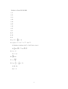 ½¿º y +3= − 36 23(x − 2) ′(x) = ex + ex e−1 + e−2x − 2xe µ 2 sin(tan