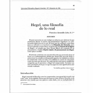 Hegel, una filosofía de lo real - Revistas científicas Pontifica