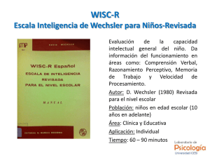 WISC-R Escala Inteligencia de Wechsler para Niños