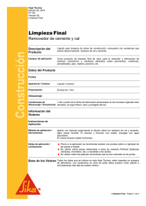 Limpieza Final - Sika Uruguay SA