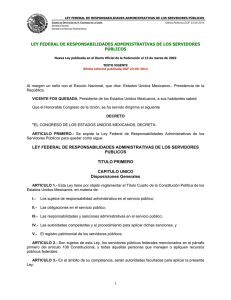 Ley Federal de Responsabilidades Administrativas de los