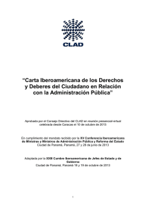 “Carta Iberoamericana de los Derechos y Deberes del Ciudadano