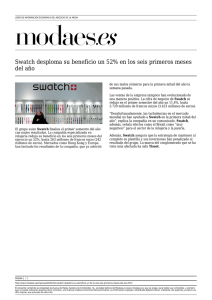 Swatch desploma su beneficio un 52% en los seis primeros meses