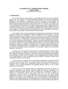EL APOGEO DE LA "CONSTITUCIÓN" ROMANA Antonio Duplá