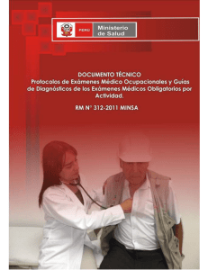RM 312-2011-MINSA “Protocolo de exámenes médicos