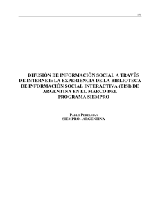 DIFUSIÓN DE INFORMACIÓN SOCIAL A TRAVÉS DE INTERNET