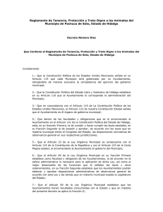 Reglamento de Tenencia, Protecci&oacute;n y Trato Digno a los Animales