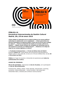 PÚBLICA 16 Encuentros Internacionales de Gestión Cultural Madrid