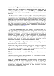 "Amnistía fiscal": injusta, inconstitucional y político