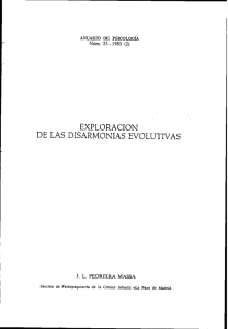 EXPLORACION DE LAS DISARMONIAS EVOLUTIVAS