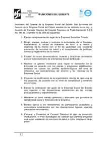 Funciones del Gerente E.S.E. Hospital Francisco de Paula Santander