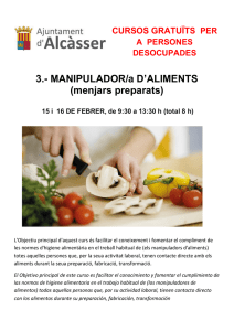 3.- MANIPULADOR/a D`ALIMENTS (menjars preparats
