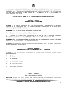 Reglamento Interno de la Comisión Ambiental Metropolitana