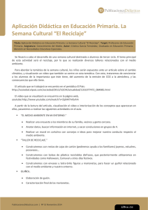 Aplicación Didáctica en Educación Primaria. La Semana Cultural