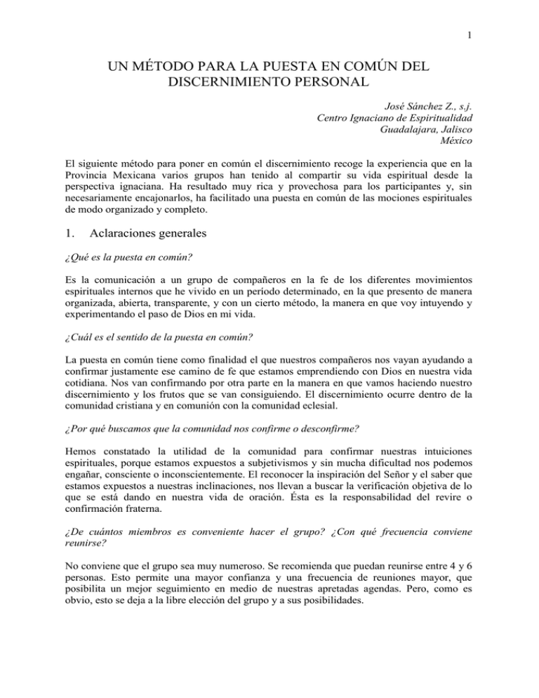 ELEMENTOS DE LA PUESTA EN COMÚN