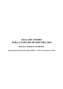 GUIA ADUANEIRO PARA A COPA DO MUNDO FIFA 2014