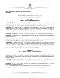 Reglamento del Poder Legislativo del Estado Libre y Soberano de