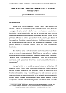 Derecho natural: verdadero Derecho para el realismo jur&iacute;dico cl&aacute;sico