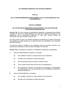 ley orgánica municipal del estado de méxico titulo v de la funcion