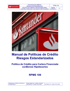Manual de Políticas de Crédito Riesgos Estandarizados