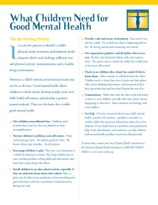What Children Need for Good Mental Health Tips for Working Parents I