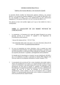 INSTRUCCIONES PRÁCTICAS relativas a los recursos directos y a