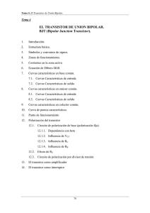 EL TRANSISTOR DE UNION BIPOLAR. BJT (Bipolar Junction