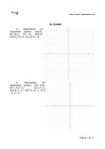 EL PLANO 1.- Representa los siguientes puntos: A(8,4), B(