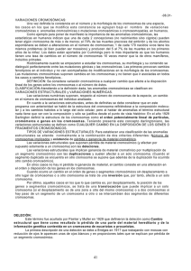 VARIACIONES CROMOSÓMICAS: Una vez definida la constancia