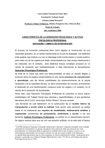 Ficha Operación Psicológica - Facultad de Trabajo Social