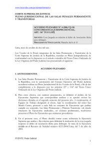 Acuerdo Plenario No 4-2006. Cosa juzgada y Asociación Ilícita