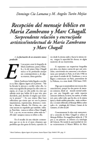 Recepción del mensaje biblico en Maria Zambrano y Marc Chagall.