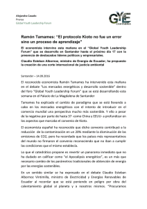 Ramón Tamames: “El protocolo Kioto no fue un error sino un proceso