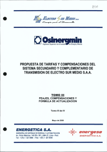 PRQPUESTA DE TARIFAS Y COMPENSAC!ONES DEL SESTEMA