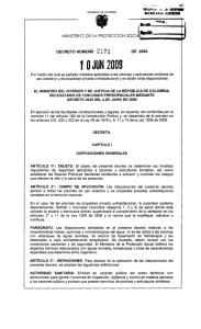 Decreto 2171 de 2009 - Ministerio de Salud y Protección Social