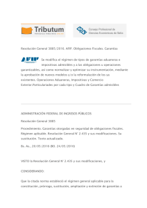 Resolución General 3885/2016. AFIP. Obligaciones Fiscales