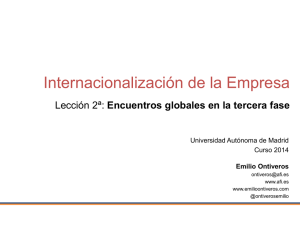 Internacionalización de la Empresa Lección 2ª: Encuentros