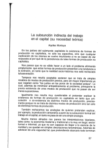 La subsunción indirecta del trabajo en el capital (su necesidad