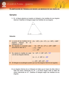 Clasificación de triángulos según la medida de sus ángulos