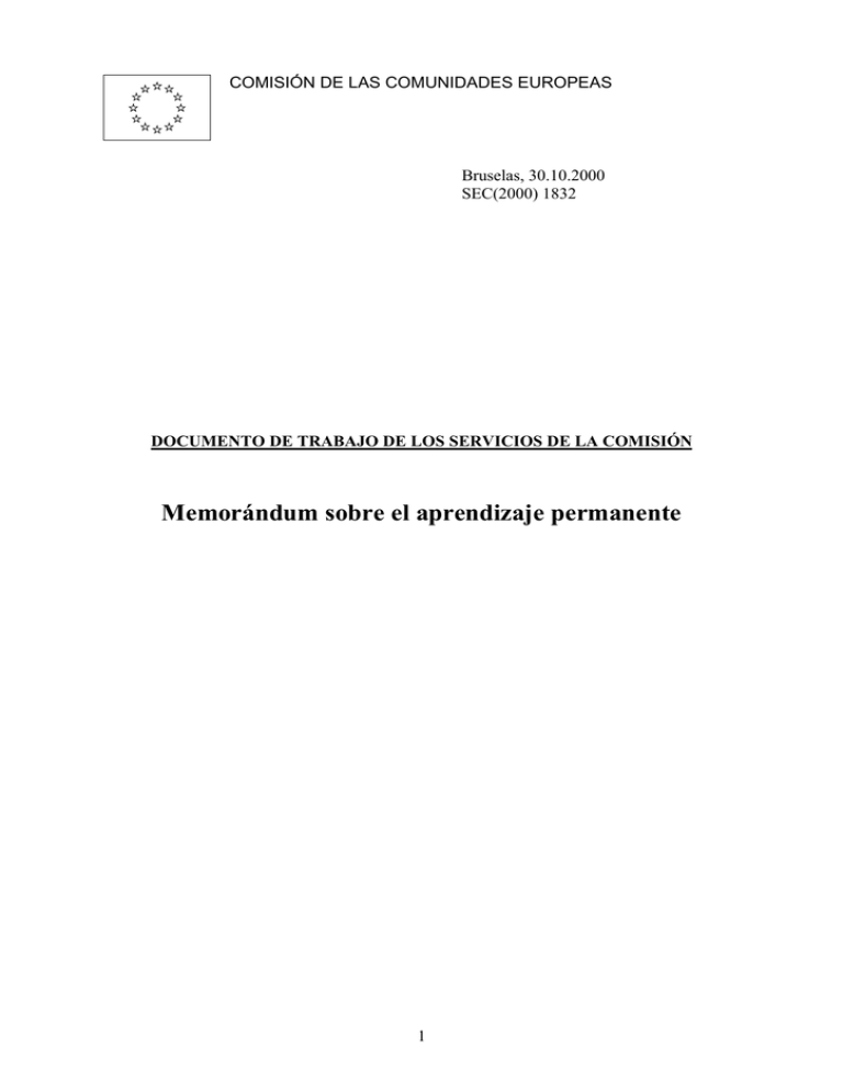 Memorándum Sobre El Aprendizaje Permanente