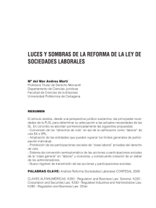 luces y sombras de la reforma de la ley de sociedades laborales