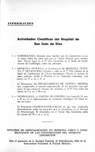 Actlvidades Cientificas del Hospital de San Juan de Olos