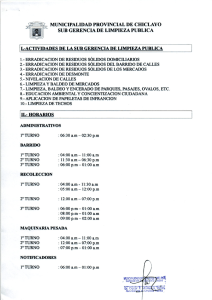 • SUBGERENCIA DE LIMPIEZA PUBLICA