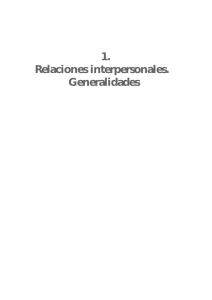 1. Relaciones interpersonales. Generalidades